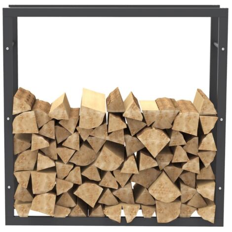 Rangement à Bois Bc-elec En Acier Noir - 100x80x25cm, Porte-bûches Pour Cheminée (neuf)
