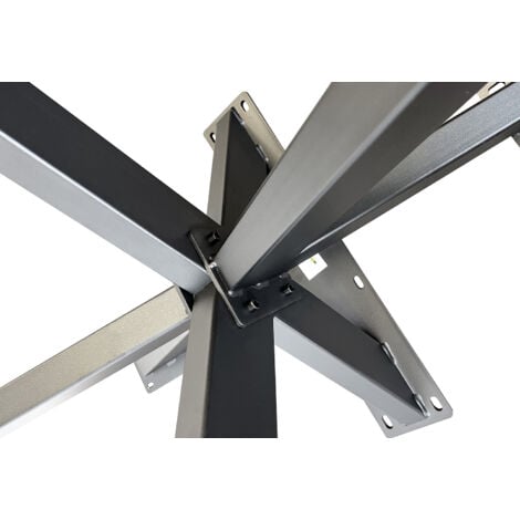 Bc-elec - 407004-B Support pied de table SPIDER en acier noir 85x85x71 Châssis de table Piétement meuble Pied en croix