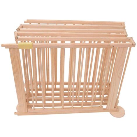 Elec 5664 0018ylb Parc Bebe Hexagonal Modulable En Bois 5 4m 6 Panneaux De 70x90 Cm Beige