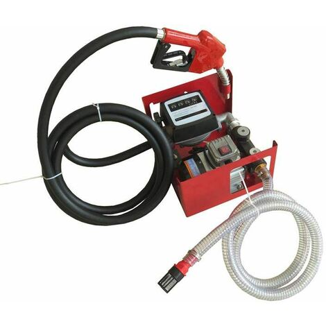 Varan Motors - NEEP-02-2 Pompe à fuel ou gasoil auto-amorçante, 230V 60l/min - 550W - Pistolet à Blocage automatique - Rouge