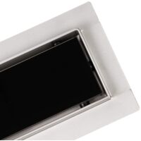 Bc-elec - HFD-G-60 Caniveau de douche 60cm en inox, verre noir, sterfput de douche, hauteur ajustable 67-92mm - Noir
