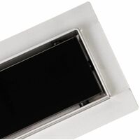 Bc-elec - HFD-G-100 Caniveau de douche 100cm en inox, verre noir, sterfput de douche, hauteur ajustable 67-92mm - Noir