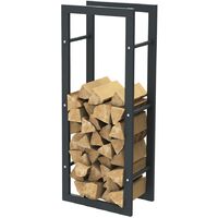 Rangement à bois en acier noir 80x60x25CM, rack pour bois de