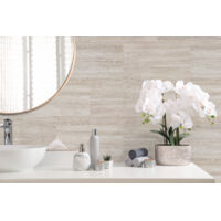 Dalle murale PVC TRAVERTINO DUMAWALL, L.65 x l.37,5 cm, Ep.5 mm
