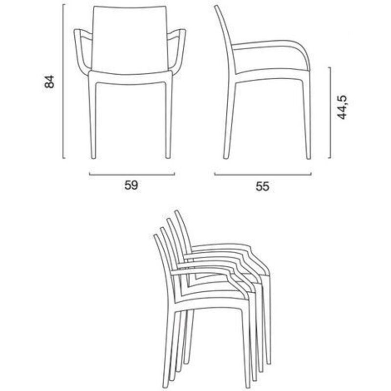 GRAND SOLEIL Grandsoleil Secur Resina Gala Greenpol Chaise empilable GRAND SOLEIL Grandsoleil Secur Resina Gala Greenpol Chaise empilable