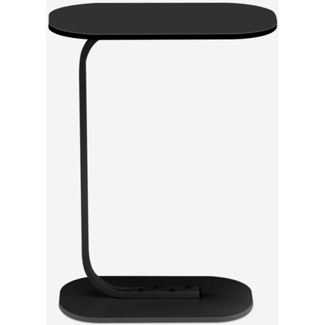 Ahd Amazing Home Design – Table d'appoint blanche et noire pour canapé Kavet – Structure métal peint – Plateau MDF laminé – Dimensions 45x30x60 cm