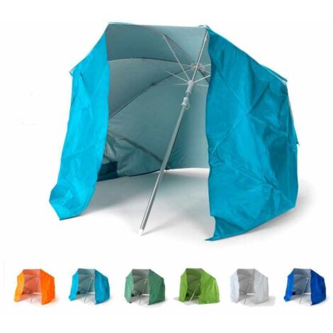 Parasol de plage pliable portable léger aluminium tente 160 cm Piuma - Turquoise