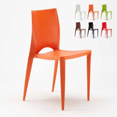 Ahd Amazing Home Design – Chaise de jardin empilable en polypropylène – Résistante aux UV et hydrofuge – Charge maximale 150 kg – Dossier ergonomique (1/5)