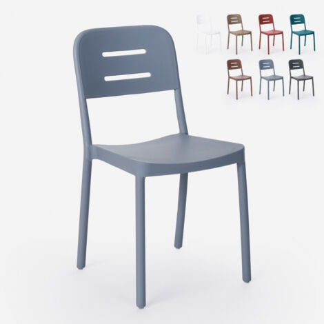 Ahd Amazing Home Design – Chaise de jardin empilable en polypropylène et fibre de verre – Confortable sans accoudoirs – Charge maximale 150 kg – Design moderne