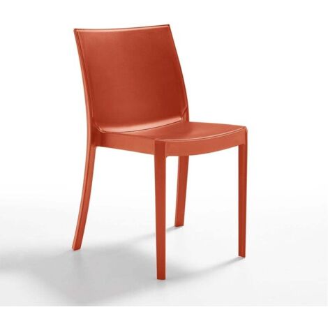 Chaise de restaurant bar jardin empilable en polypropylène pour l'extérieur et l'intérieur Perla BICA - Rouge