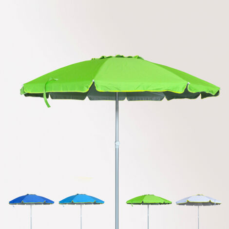 Parasol de plage 240 cm aluminium anti-vent protection UV Roma - Vert