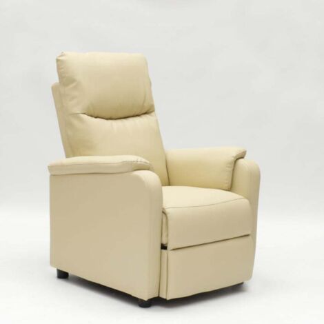 Fauteuil relax inclinable avec repose-pieds en similicuir design Aurora | Leroy Merlin