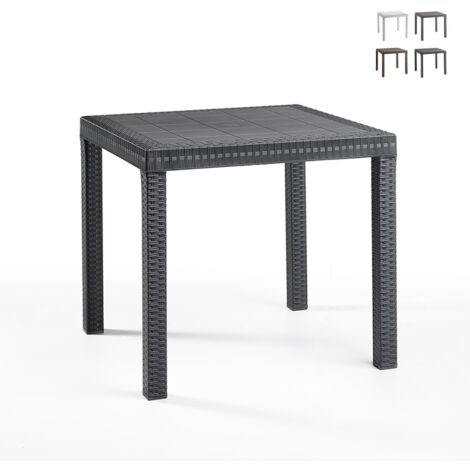 Idroweb – Table carrée de jardin 80x80 cm en polypropylène anthracite – Résistante aux intempéries et UV – Compatible avec chaises Indiana et Virginia