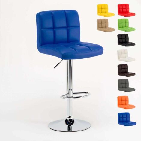 Superstool – Tabouret de bar fixe pivotant réglable avec dossier et repose-pieds – Siège en similicuir – Hauteur d'assise 62 à 83 cm – Charge max 120 kg