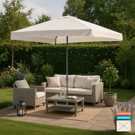 Parasol droit rectangulaire 3x2 en aluminium – Tissu anti-UV breveté – Inclinable – Baleines renforcées – Pour terrasses d'hôtels et bars – Elios Parasols