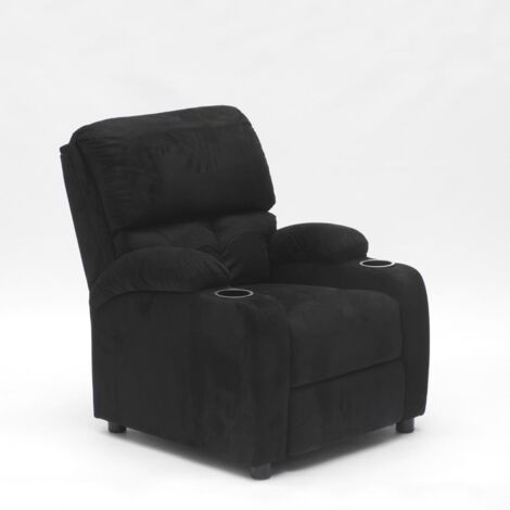 Le Roi Du Relax – Fauteuil relax inclinable en microfibre velours – Repose-pieds intégré – Dossier haut et accoudoirs confortables – 100 x 76 x 94 cm – Made in Italy