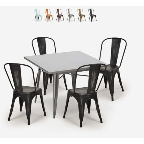 Lot De 4 Chaises Pliantes GRUNGO - Acier Industriel - Vintage Années 50 - Style Art Déco