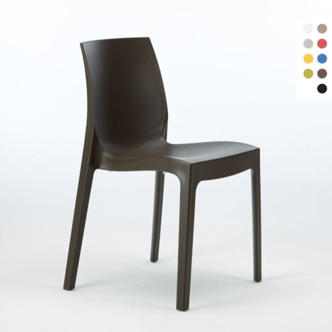 Grand Soleil – Chaise empilable en polypropylène pour salle à manger – Confort ergonomique – Résistante aux intempéries – Dimensions 52x54x81cm – Hauteur d'assise 45cm