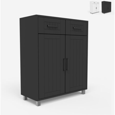 Ahd Amazing Home Design – Meuble sous vasque simple 60 x 30 x 72 cm – 2 portes battantes – 2 tiroirs coulissants – Structure en bois robuste – Design moderne (1/5)