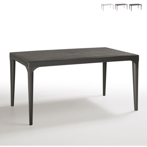 Table rectangulaire d'extérieur 150x90cm jardin bar restaurant Oslo - Noir