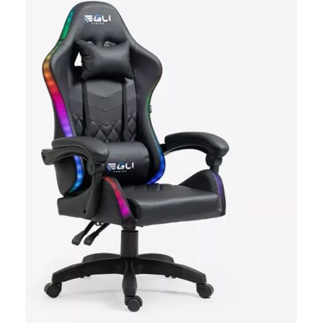 Chaise gaming et de bureau ergonomique inclinable LED RGB The Horde XL