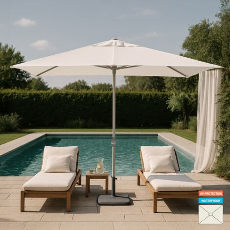 Parasol de jardin droit rectangulaire 3x2 en aluminium bar hôtel Eden