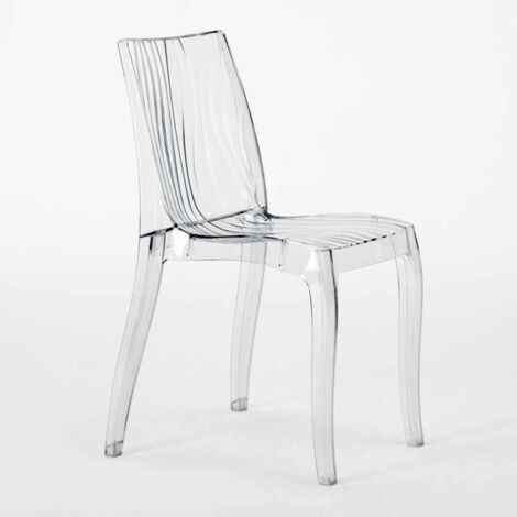 Le Quai Des Affaires – Chaise empilable en polycarbonate transparent – Hauteur d'assise 45,5 cm – Design ergonomique pour intérieur et extérieur – Conformité EN 15373 (1/5)