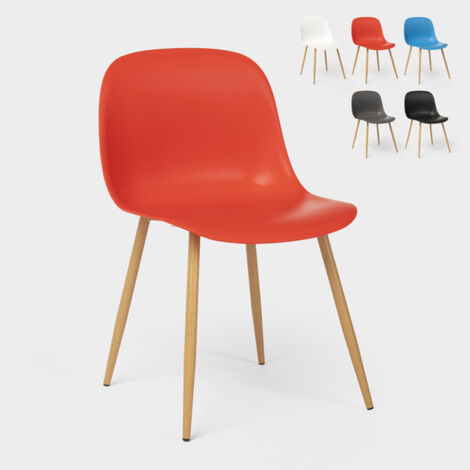 Chaises scandinave pour cuisine salle à manger et restaurant Sleek - Rouge