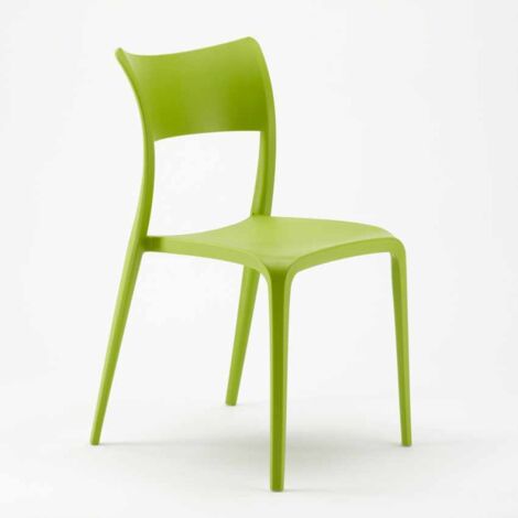 Chaise de salle à manger bar restaurant et jardin en polypropylène Parisienne - Vert (1/5)
