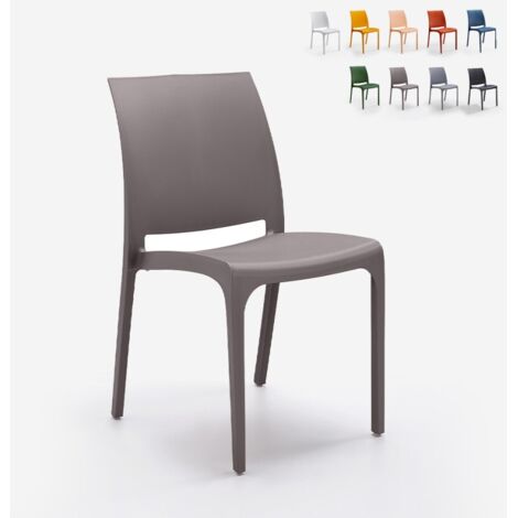 Bica – Chaise empilable de jardin en polypropylène renforcé – Charge maximale 110 kg – Hauteur d'assise 44 cm – Pieds antidérapants