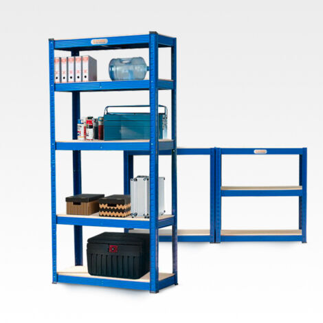 Étagère métallique modulable avec 5 tablettes 160x80x40 cm charge maximale 950 Kg Element L