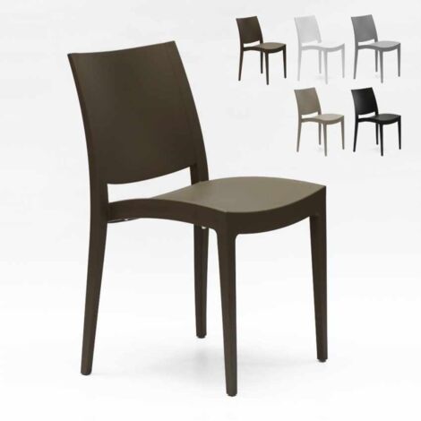 Lot de 24 Chaises Trieste Grand Soleil polypropylène restaurant promotion offre - Marron (1/5)