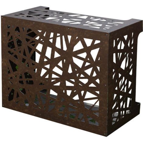 Cache climatiseur en aluminium prélaqué 10/10 mm – Résistant aux intempéries – Dimensions 86 x 68 x 44 cm – Montage facile au mur – Divina Home