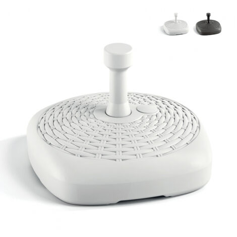 Base de parasol en plastique 12 litres eau sable rotin Adriatic - Blanc (1/5)