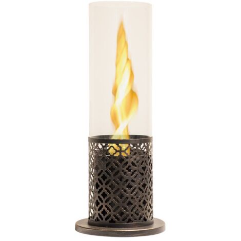 Cheminée bio de table au bioéthanol TOLOSA Noir Or D20 x H49,5 intere externe