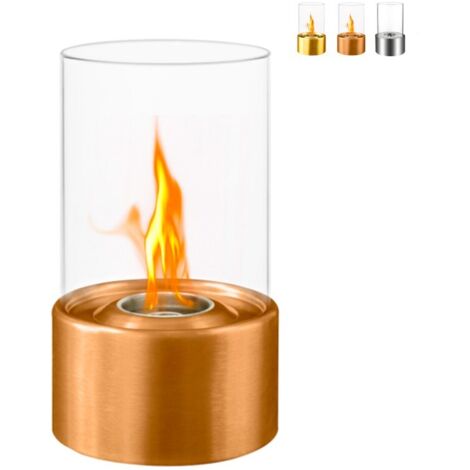 Cheminée bio de table au bioéthanol MARSIGLIA Bronze D16 x H27 interne externe