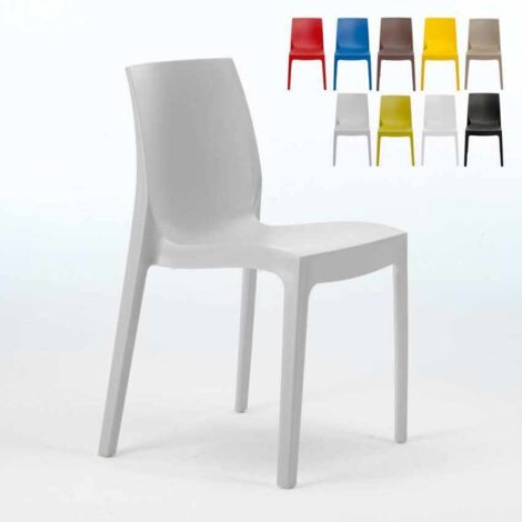 Lot de 22 Chaises Rome Grand Soleil en polypropylène empilables pour bar et café - Gris (1/5)
