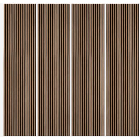 Ahd Amazing Home Design – Lot de 4 panneaux insonorisants décoratifs muraux 240x60cm – Bois de noyer foncé – Écologiques et ignifuges – Améliore acoustique intérieure (1/5)