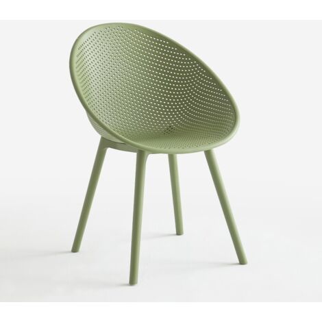 Chaise de jardin moderne extérieur cuisine salle à manger Arielle - Vert foncé
