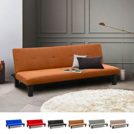 Modus Sofà – Canapé convertible 2 places clic-clac en microfibre – Dimensions 175 x 80 x 70 cm – Design moderne – Confort optimal pour petits espaces