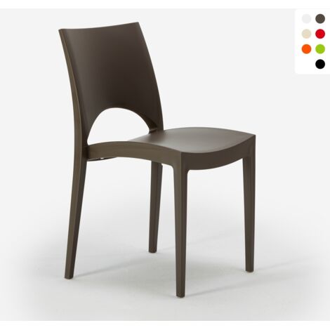 Lot de 24 Chaises Paris Grand Soleil en polypropylène Restaurant bar café - Marron (1/5)