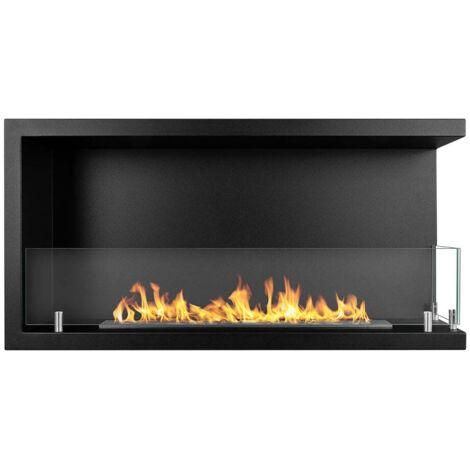 Cheminée bioéthanol encastrable d'angle biocheminée 90x45 SUTRI 90 DX