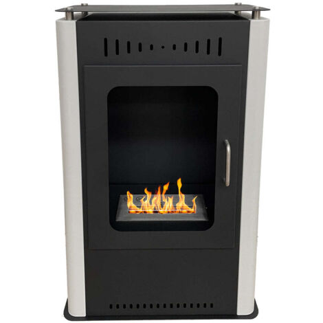 Divina Fire – Poêle bioéthanol cheminée au sol ASIA – Acier sans vitre – Puissance 3,2-3,4 kW – Surface chauffée jusqu'à 25 m² – Combustion propre