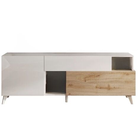 CALICOSY - Meuble TV 2 portes, 1 tiroir et 2 niches L180 cm - MALA (1/5)
