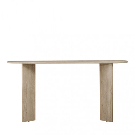 M&S – Console d'entrée ovale Sira 150x35x75 cm – Panneau mélaminé 18 mm – Charge 25 kg – Surface résistante aux rayures