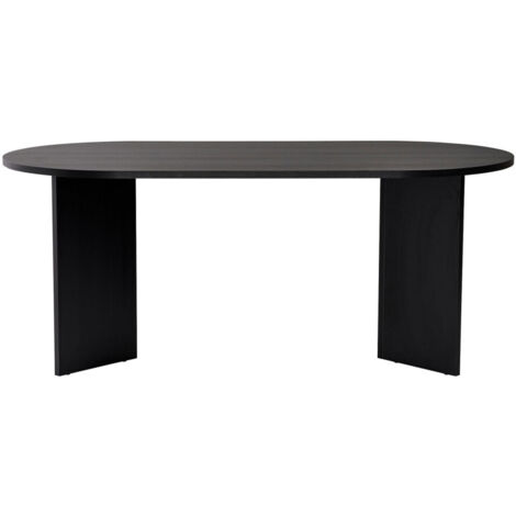 M&S – Table à manger ovale en bois mélaminé 8 personnes – Dimensions 75x180x89,5 cm – Design moderne avec pieds en V