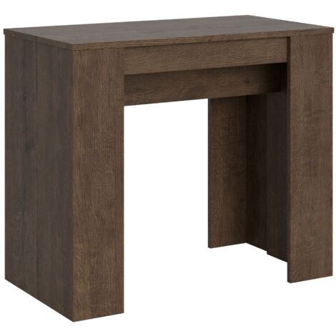 Console extensible en bois foncé 8 personnes 48 à 204 cm – Mécanisme d'extension rails en aluminium – Parfaite pour salle à manger – Itamoby (1/5)