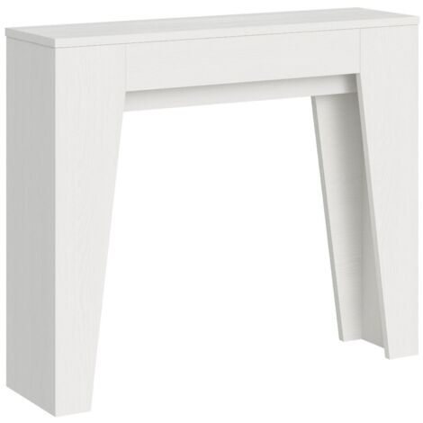 Petite console extensible en bois Bora 90x25-181-Blanc (1/5)