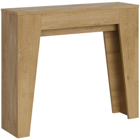 Console extensible 90×25 cm – Design moderne – Rallonge jusqu'à 181 cm – Support central pour stabilité – Bois mélaminé neutre – Itamoby