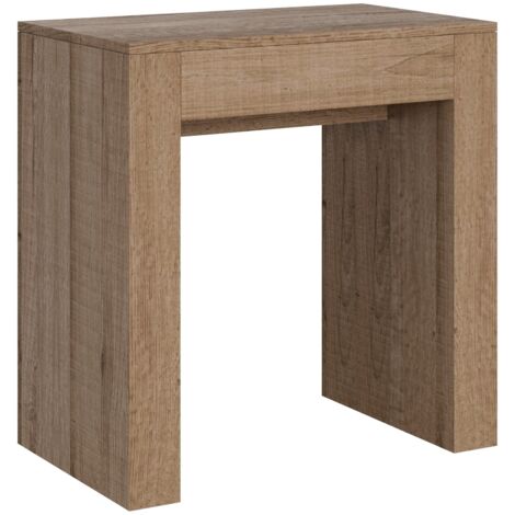 Console extensible en bois mélaminé 78x47x80 cm – Système d'extension avec guides télescopiques – Longueur max 299 cm pour 14 personnes – Itamoby (1/5)